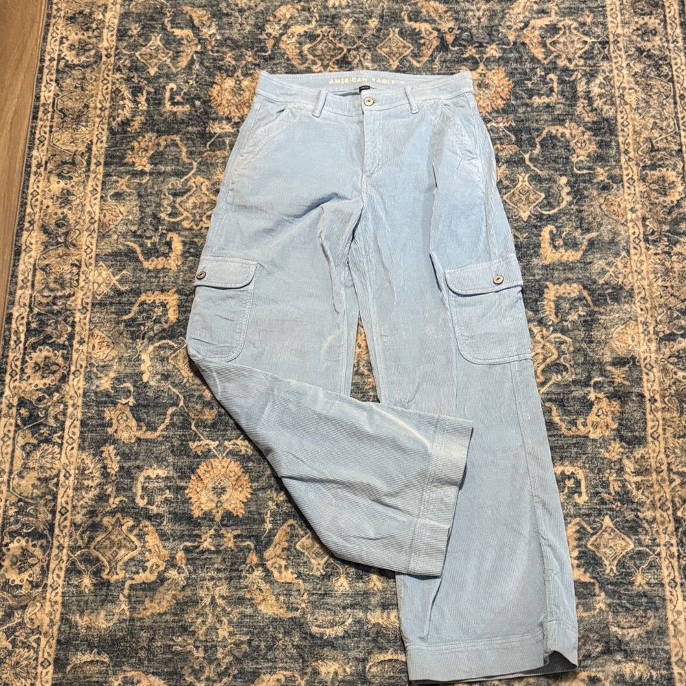 American Eagle Pale Blue Corduroy Pants